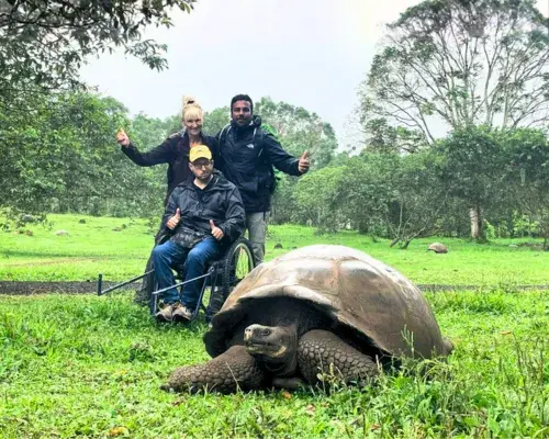 Wheelchair-accessible land-based tour of the Galápagos Islands, showcasing an accessible travel experience for visitors with mobility needs.